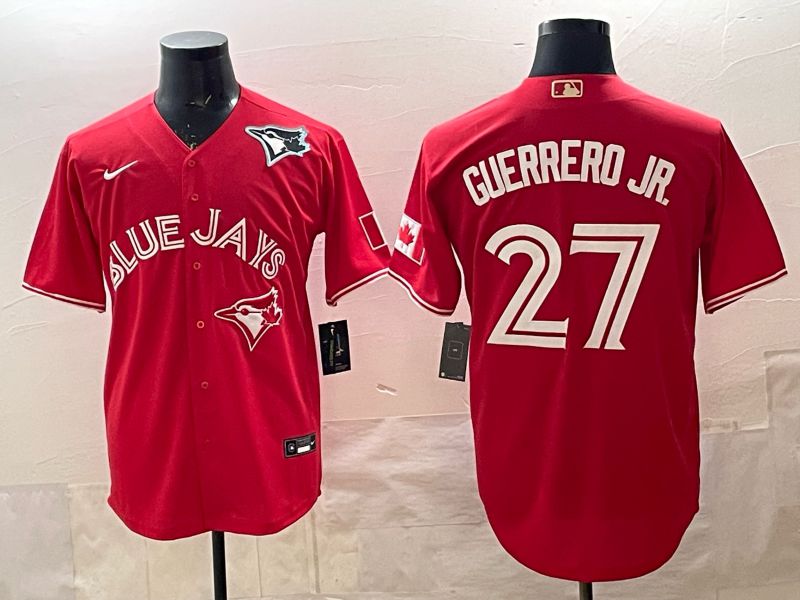 Men 2025 Toronto Blue Jays #27 Guerrero jr Red Game Nike MLB Jersey style 05->toronto blue jays->MLB Jersey